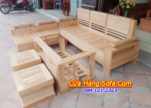 Bộ bàn ghế sofa gỗ góc chữ L hiện đại SFG017