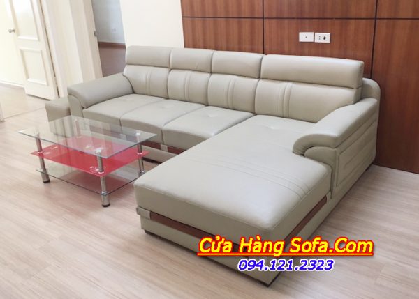 Ghế sofa da phòng khách kiểu dáng góc sang trọng SFD123