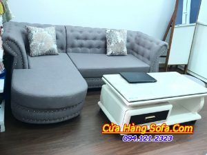 Mẫu ghế sofa tân cổ điển chất liệu nỉ trẻ trung SFN118