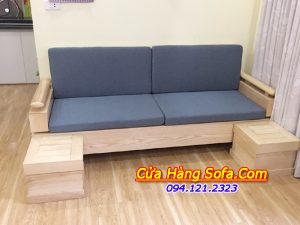 Ghế sofa gỗ sồi tự nhiên 100% SFG194 cho phòng khách nhỏ