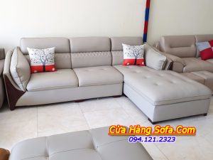 Mẫu sofa da chữ L cho phòng khách AmiA SFD 212