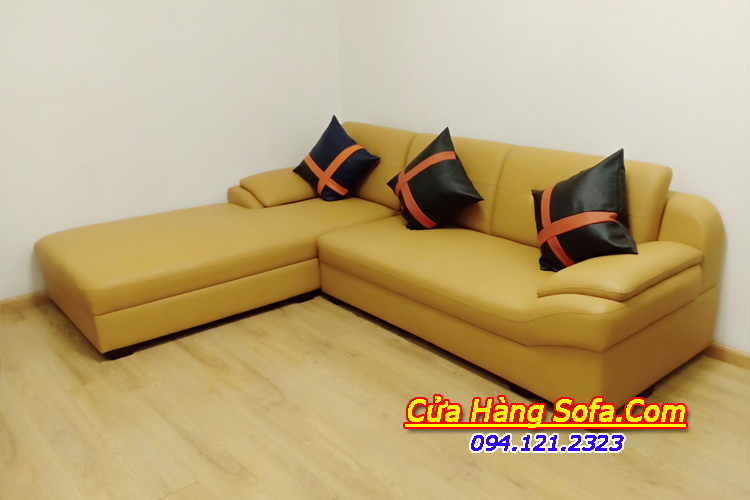 Ghế sofa phòng khách với gam màu vàng nổi bật cho phòng khách