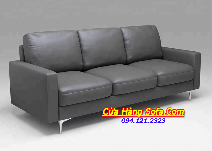 Hình ảnh mẫu ghế sofa da tay vuông hiện đại. Gối dựa được thiết kế rời rất êm ái mỗi khi ngồi