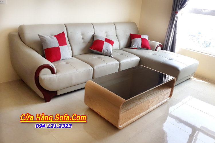 Ghế sofa da hiện đại với kiểu dáng góc L sang trọng