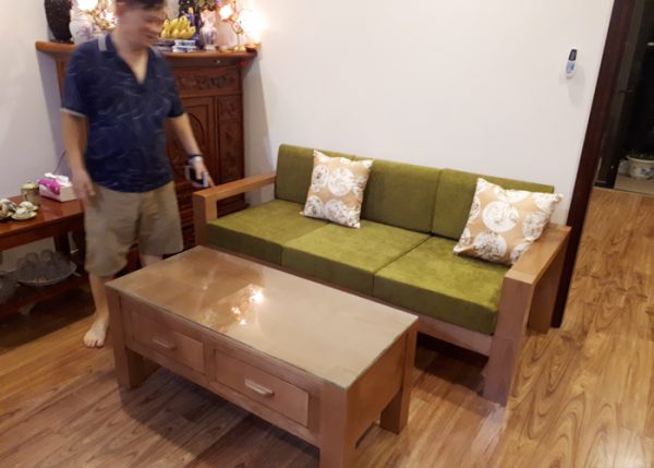 Bộ ghế sofa văng gỗ kích thước nhỏ SFG029