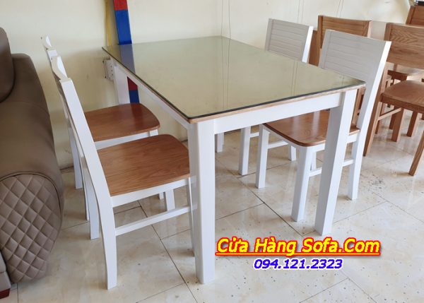 Bộ bàn ăn 4 ghế Cherry gỗ sồi cao cấp AmiA BA021